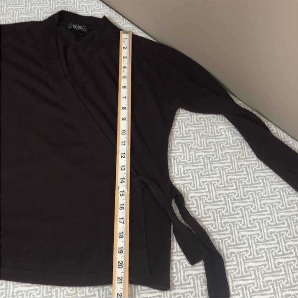 BCBGMAXAZRIA Wrap Brown Sweater Medium - Picture 7 of 8